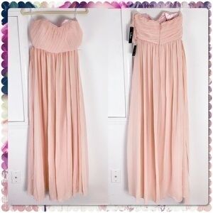 LULUS BE IN LOVE BLUSH STRAPLESS MAXI DRESS NWT
